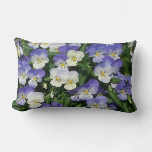 Coussin Rectangle Pansies violettes Jardin Floral