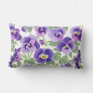 Coussin Rectangle Pansies violettes Pastel Graphic