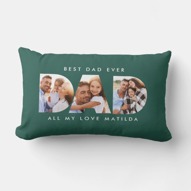 Coussin Rectangle Papa photo typographie moderne cadeau enfant (Recto)