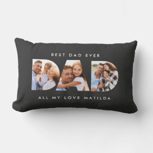 Coussin Rectangle Papa photo typographie moderne cadeau enfant