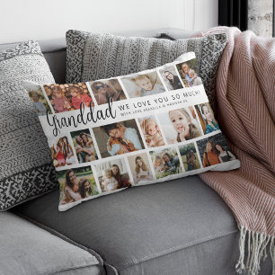 Coussin Rectangle Papé Mamie personnalisé 18 Collage Photo
