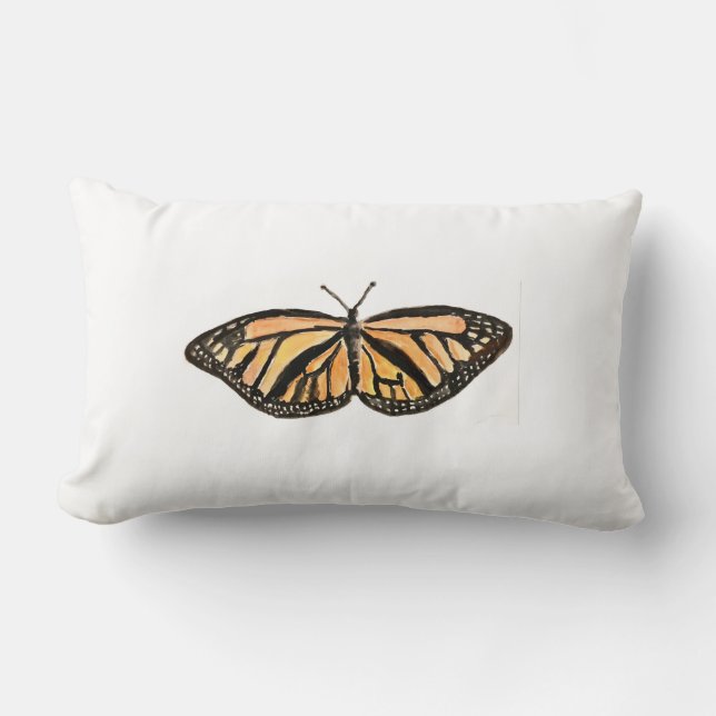 Coussin Rectangle Papillon Monarque Peinture de Throw Pillow (Recto)
