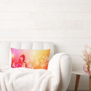 Coussin Rectangle Papillon rouge