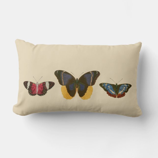 Coussin Rectangle Papillons vintages (Recto)