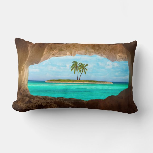 Coussin Rectangle Paradis dans les Caraïbes (Recto)