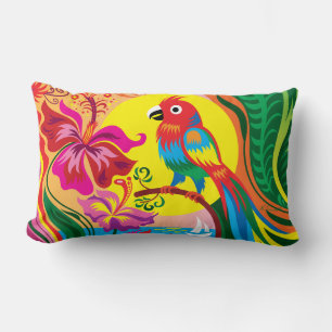 Coussin Rectangle Paradis du perroquet tropical