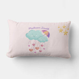 Coussin Rectangle Parapluie coloré avec de mignons nuages