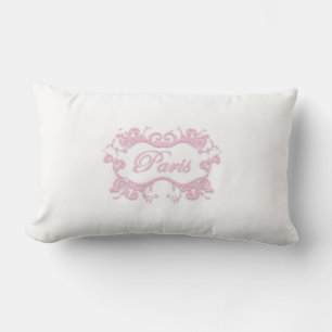 Coussin Rectangle Paris avec ses rouleaux rose
