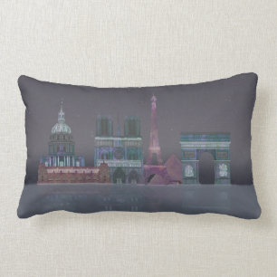 Coussin Rectangle Paris Skyline Réflexions nocturnes