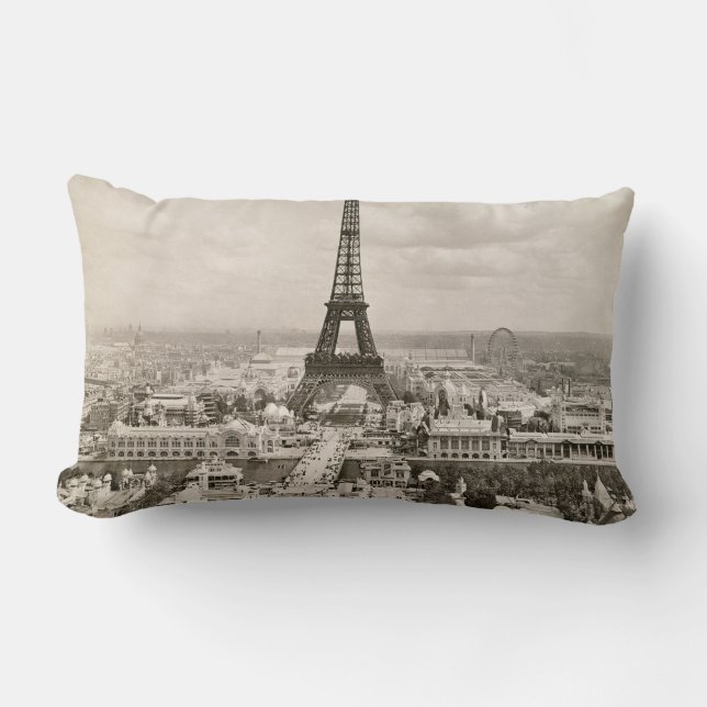 Coussin Rectangle Paris : Tour Eiffel, 1900 (Recto)