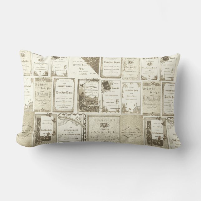 Coussin Rectangle Parti des invitations du club Sepia d'Elgin Illino (Recto)