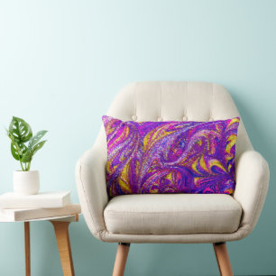 Coussin Rectangle Parties scintillant abstraite moderne violet lomba