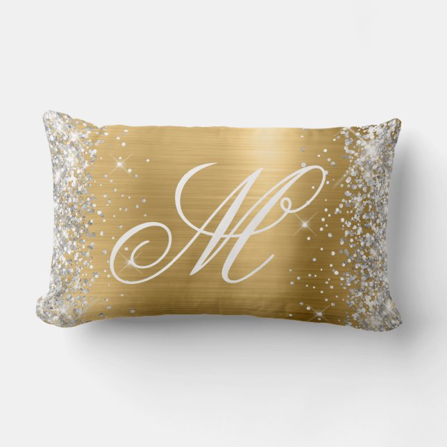Coussin Rectangle Parties scintillant Argent brillant Or Foil fantai (Recto)