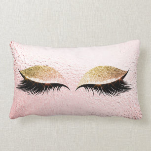 Coussin Rectangle Parties scintillant d'or rose Flamme de cendres no