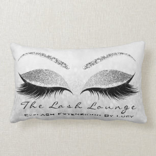 Coussin Rectangle Parties scintillant gris argenté Yeux maquillage c