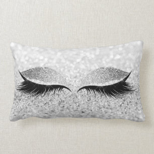 Coussin Rectangle Parties scintillant Noir Maquillage OEil Blanche O