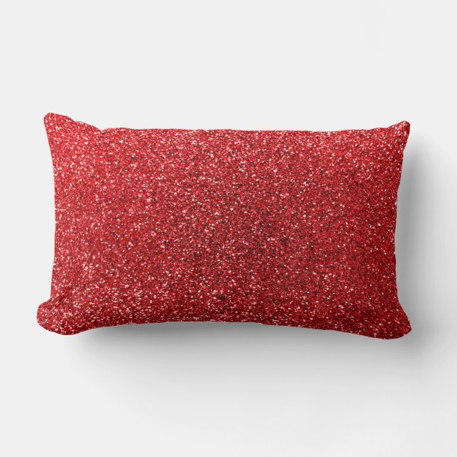 Coussin Rectangle Parties scintillantes rouges (Recto)