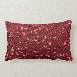 Coussin Rectangle Parties scintillantes rouges de Faux