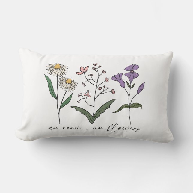 Coussin Rectangle Pas de pluie, pas de fleurs (Recto)