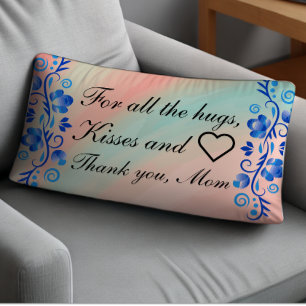 Coussin Rectangle Pastel Bliss Message personnalisé pour maman