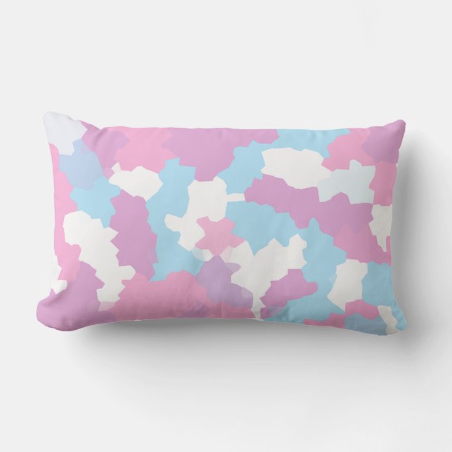 Coussin Rectangle Pastel Camouflage Motif d'art Abstrait (Recto)