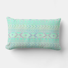 Coussin Rectangle Pastel Turquoise Aztec Art Style Motif