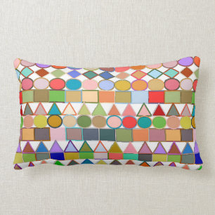 Coussin Rectangle Pastels géométriques et multi tribaux modernes sur