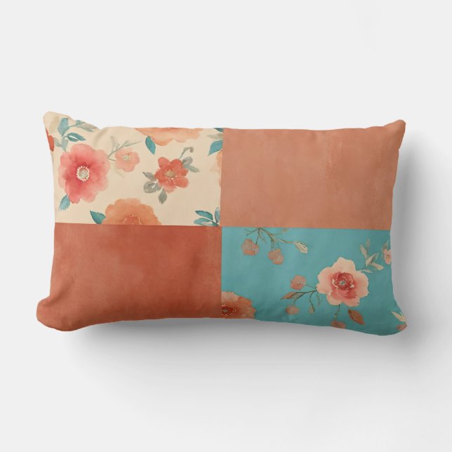 Coussin Rectangle Patchwork Farmhouse Floral (Recto)