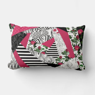 Coussin Rectangle patchwork rouge, populaire, patchwork lancer oreil