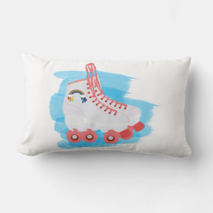 Coussin Rectangle Patins à rouleaux avec éclaboussure d'aquarelle