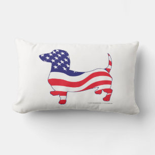 Coussin Rectangle Patriotique Dachshund