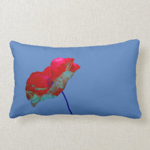 Coussin Rectangle Pavot bleu rouge au violet