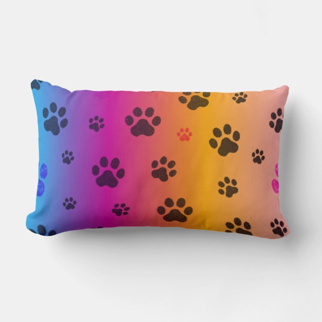 Coussin Rectangle Pawprints Lumbar coussin. (Recto)