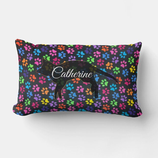Coussin Rectangle Paws colorés (Recto)