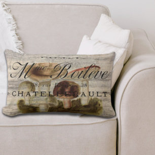 Coussin Rectangle pays français rustique conte de fées bois champign