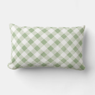 Coussin Rectangle Pays Russe Sage naturel En vichy Plaid