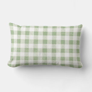 Coussin Rectangle Pays Russe Sage naturel En vichy Plaid