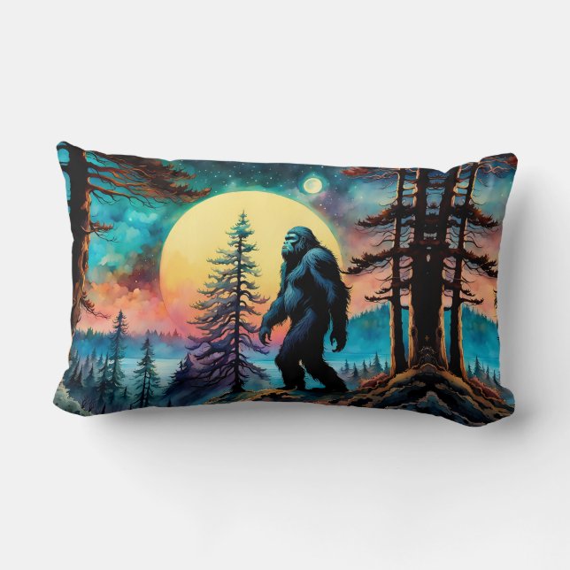 Coussin Rectangle Paysage coloré de Squatchin (Verso)