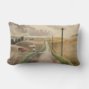 Coussin Rectangle Paysage du Wiltshire (par Eric Ravilious)