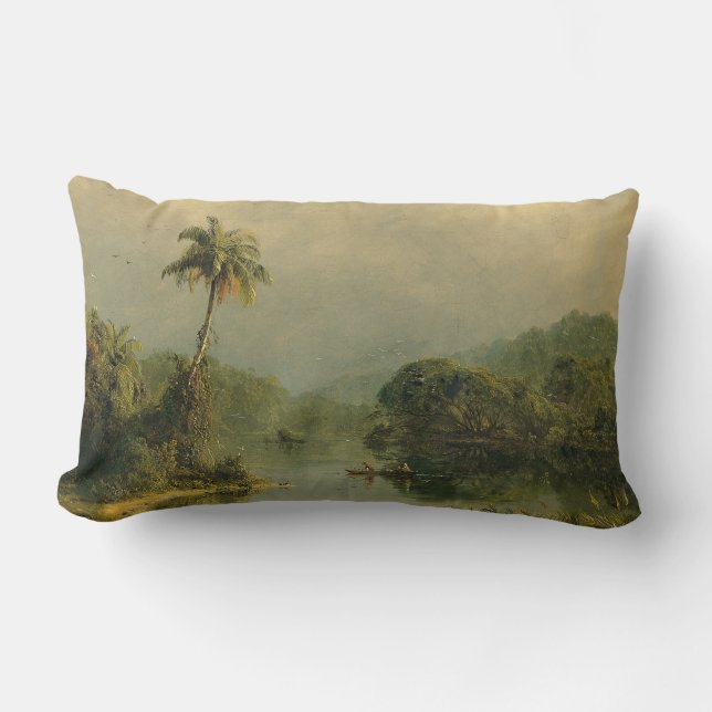 Coussin Rectangle Paysage tropical Église Frédéric Edwin (Recto)