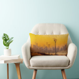 Coussin Rectangle Paysage urbain au coucher du soleil