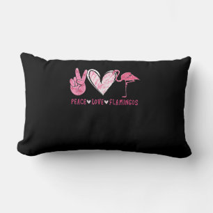 Coussin Rectangle Peace Love Flamingo   Flamingo Lover