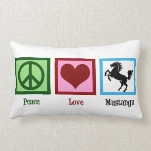 Coussin Rectangle Peace Love Mustangs