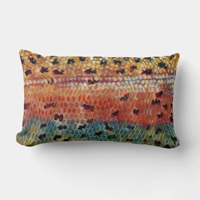 Coussin Rectangle Pêche à l'omble de fontaine (Recto)