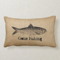 Pêche allée par poissons vintages de toile de jute