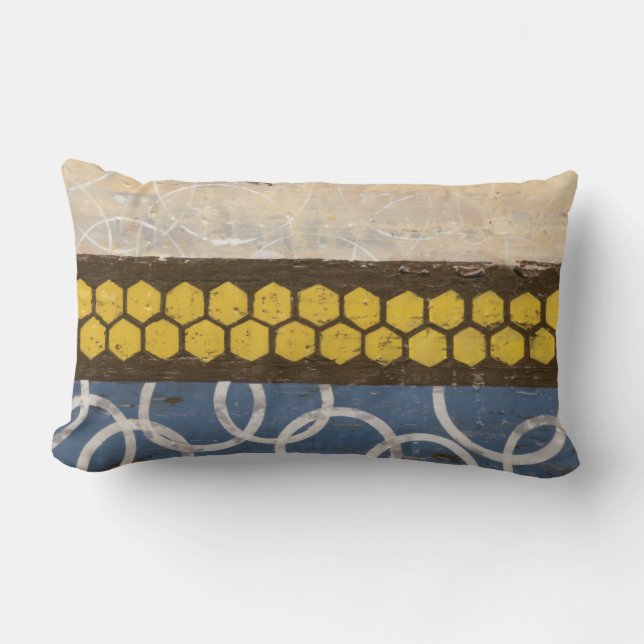 Coussin Rectangle Peigne de miel Abstrait I (Recto)