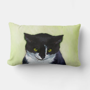 Coussin Rectangle Peinture de chat Tuxedo - Cute Original Cat Art