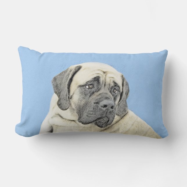 Coussin Rectangle Peinture Mastiff (Fawn) anglaise - Art Chien origi (Recto)