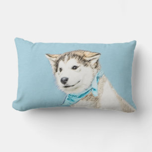 Coussin Rectangle Peinture Sibérienne Husky Puppy - Art Chien origin