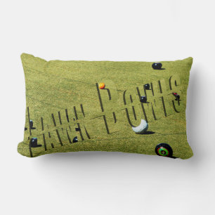 Coussin Rectangle Pelouse Bowls Action Et Logo, Lumbar Cushion